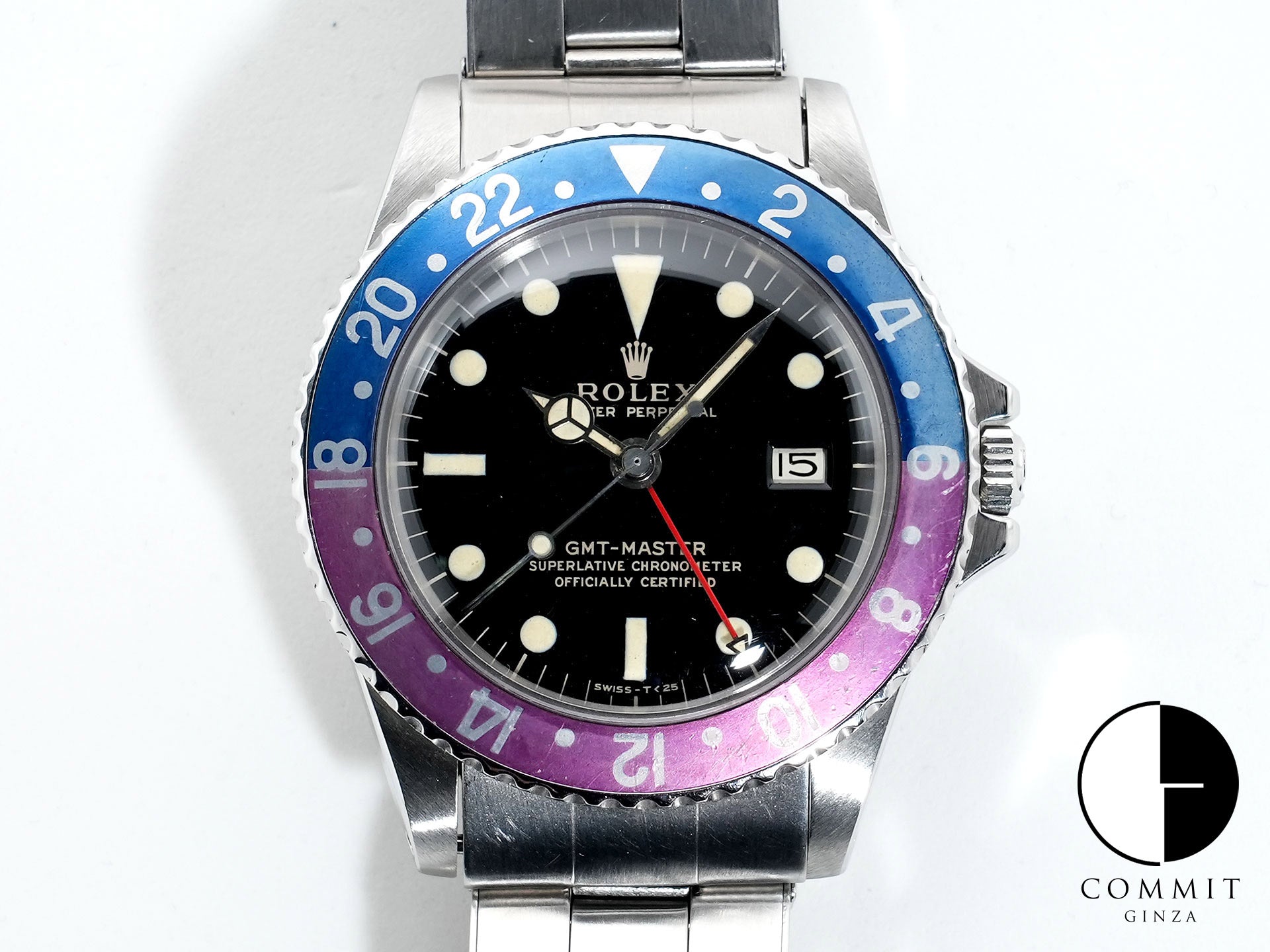 ロレックス GMTマスター Ref.1675 ステンレススチール ブラック文字盤 オイスターブレスレット 中古 ty7y9395