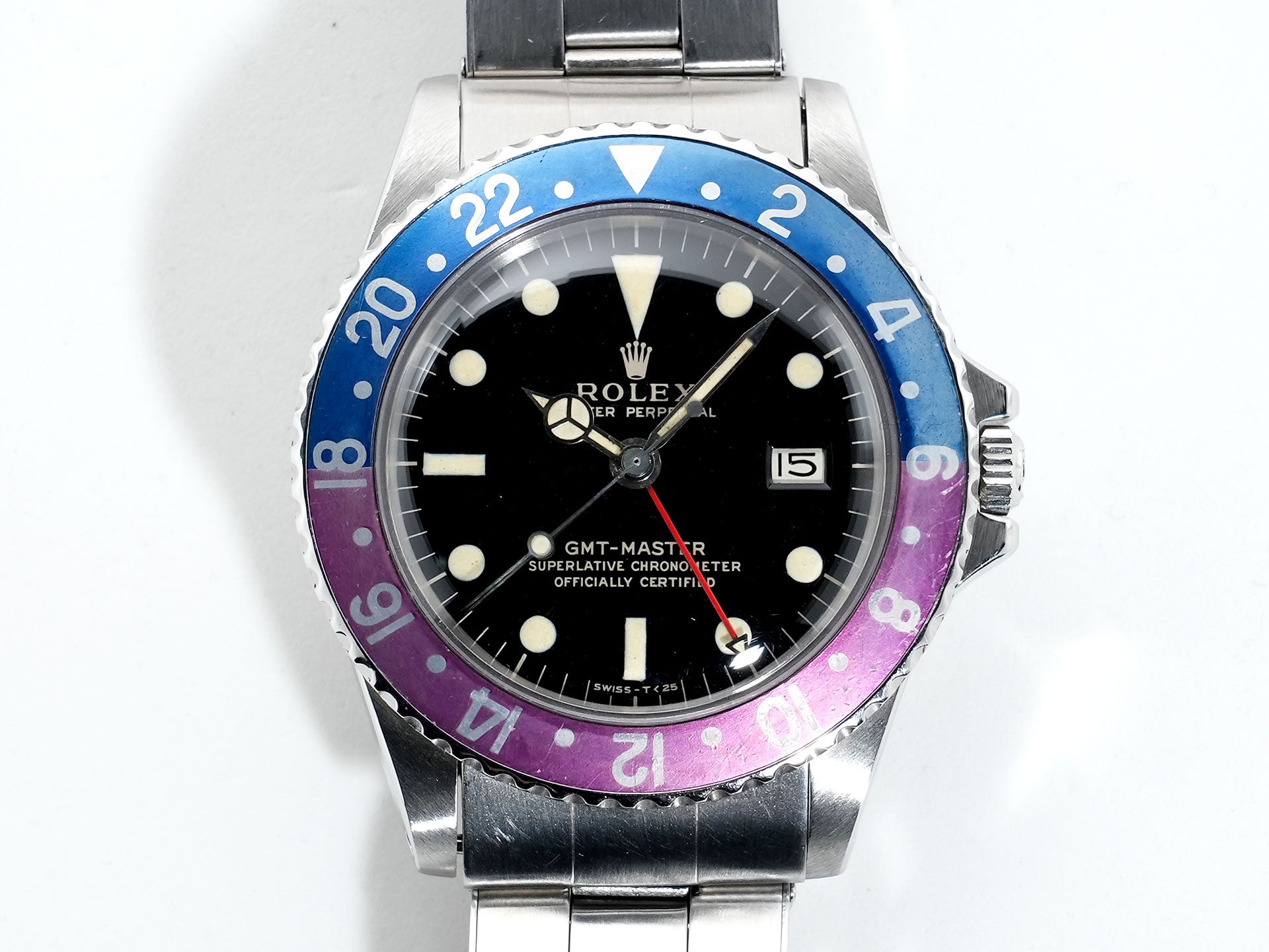 ロレックス GMTマスター Ref.1675 ステンレススチール ブラック文字盤 オイスターブレスレット 中古 ty7y9395