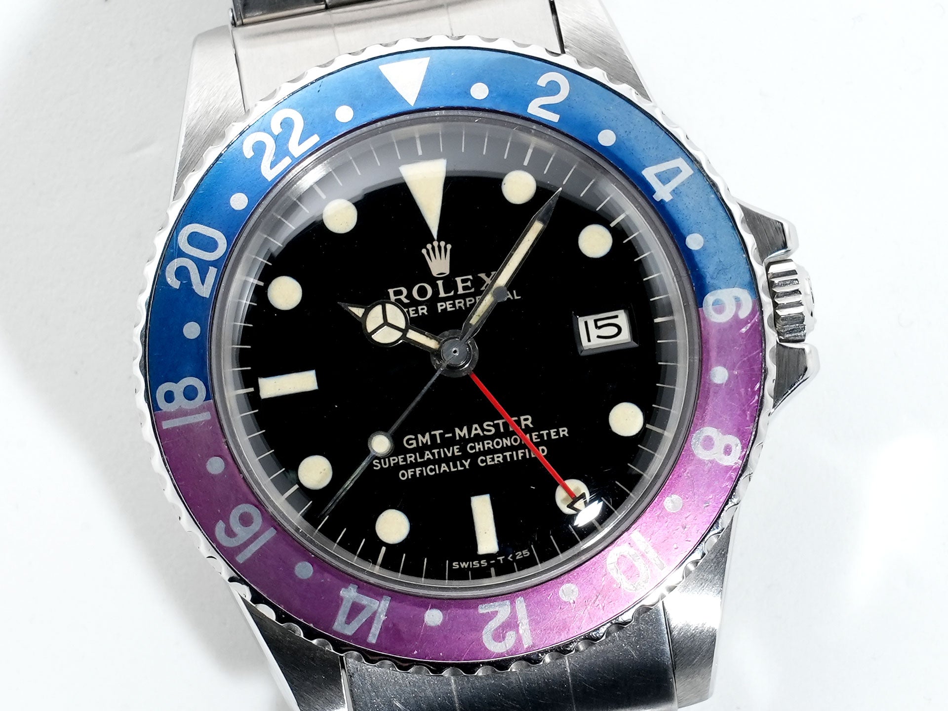 ロレックス GMTマスター Ref.1675 ステンレススチール ブラック文字盤 オイスターブレスレット 中古 ty7y9395