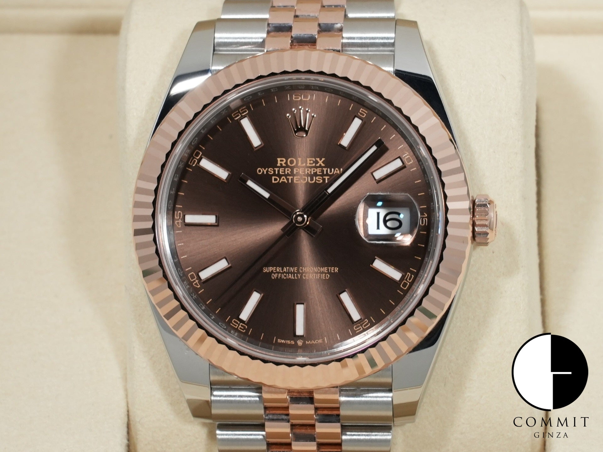 ロレックス デイトジャスト41 Ref.126331 ステンレススチール/エバーローズゴールド チョコレート文字盤 ジュビリーブレスレット 美品 ojxxr4gk