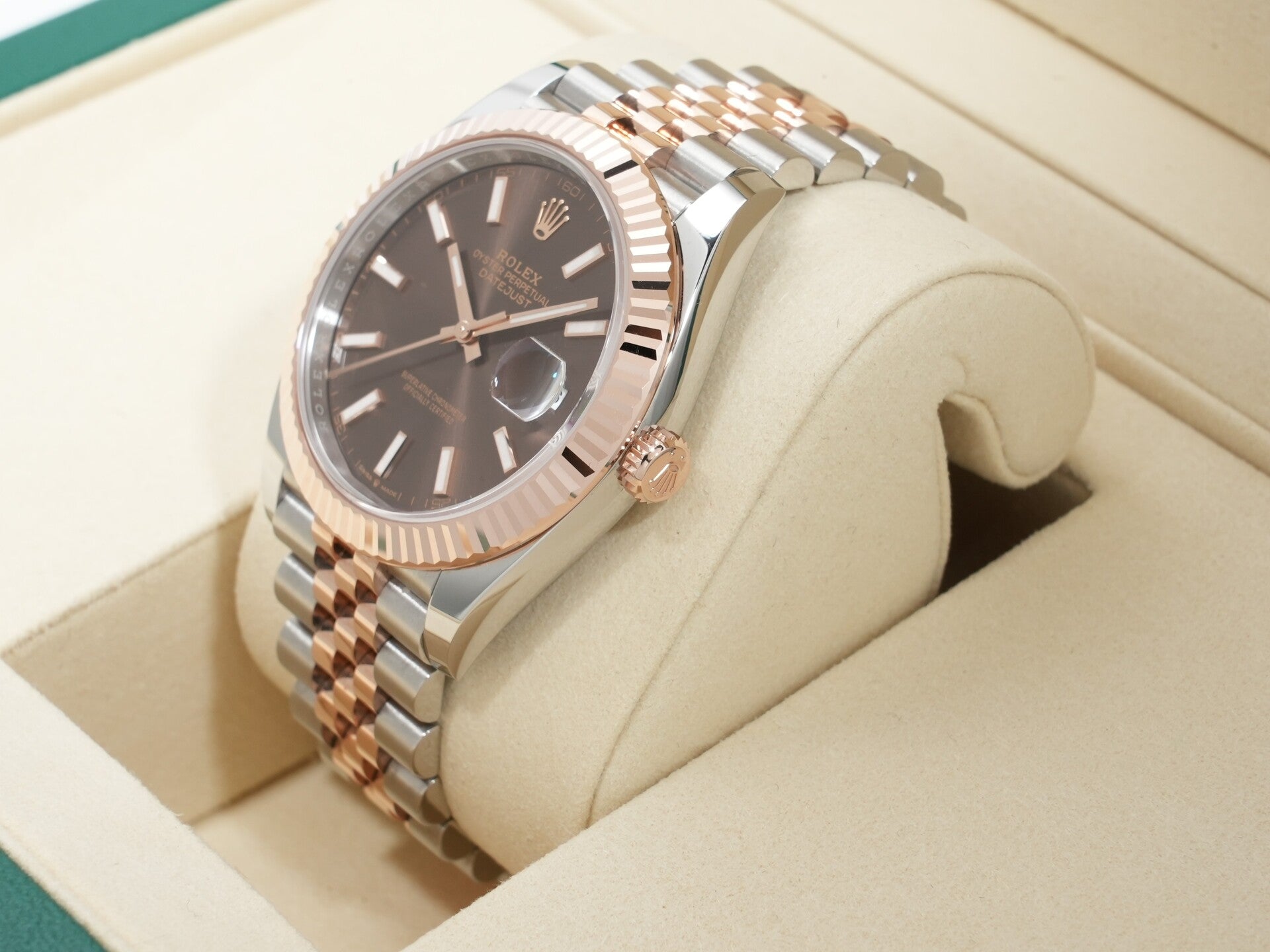 ロレックス デイトジャスト41 Ref.126331 ステンレススチール/エバーローズゴールド チョコレート文字盤 ジュビリーブレスレット 美品 ojxxr4gk