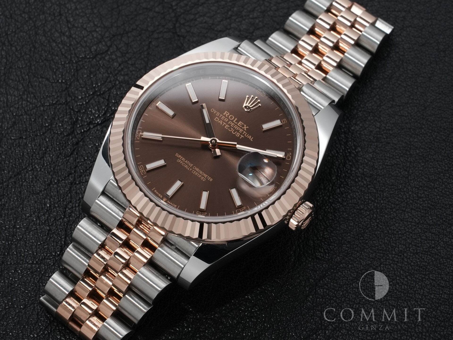 ロレックス デイトジャスト41 Ref.126331 ステンレススチール/エバーローズゴールド チョコレート文字盤 ジュビリーブレスレット 美品 ojxxr4gk