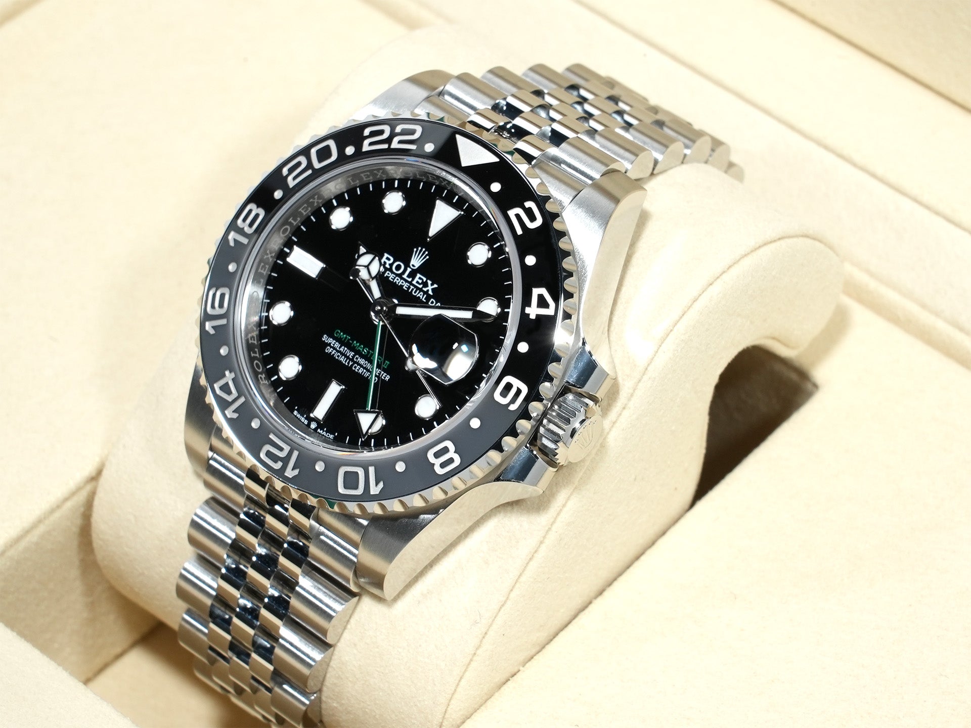 ロレックス GMTマスターII Ref.126710GRNR ステンレススチール ブラック文字盤 ジュビリーブレスレット 未使用 o7h2p9sb