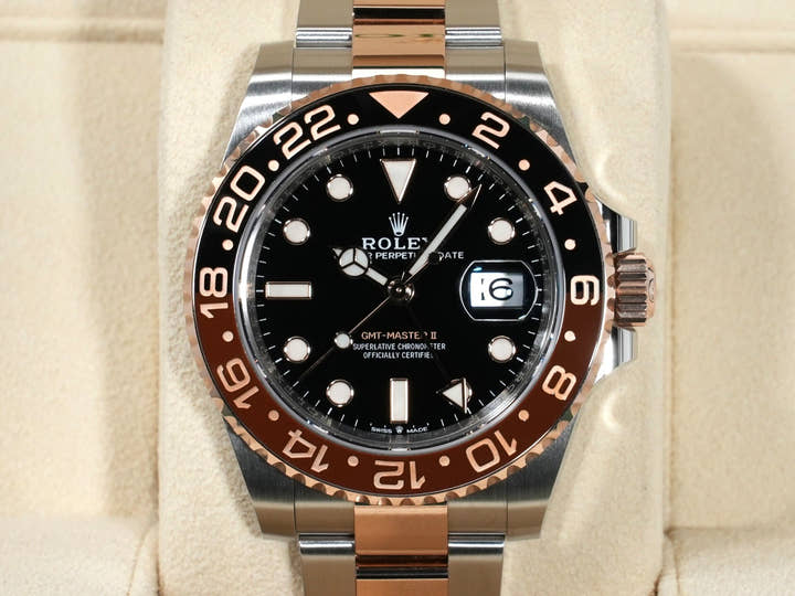 ロレックス GMTマスターII Ref.126711CHNR ステンレススチール/エバーローズゴールド ブラック文字盤 オイスターブレスレット 美品 n86q9rpf