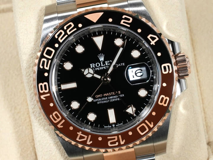 ロレックス GMTマスターII Ref.126711CHNR ステンレススチール/エバーローズゴールド ブラック文字盤 オイスターブレスレット 美品 n86q9rpf