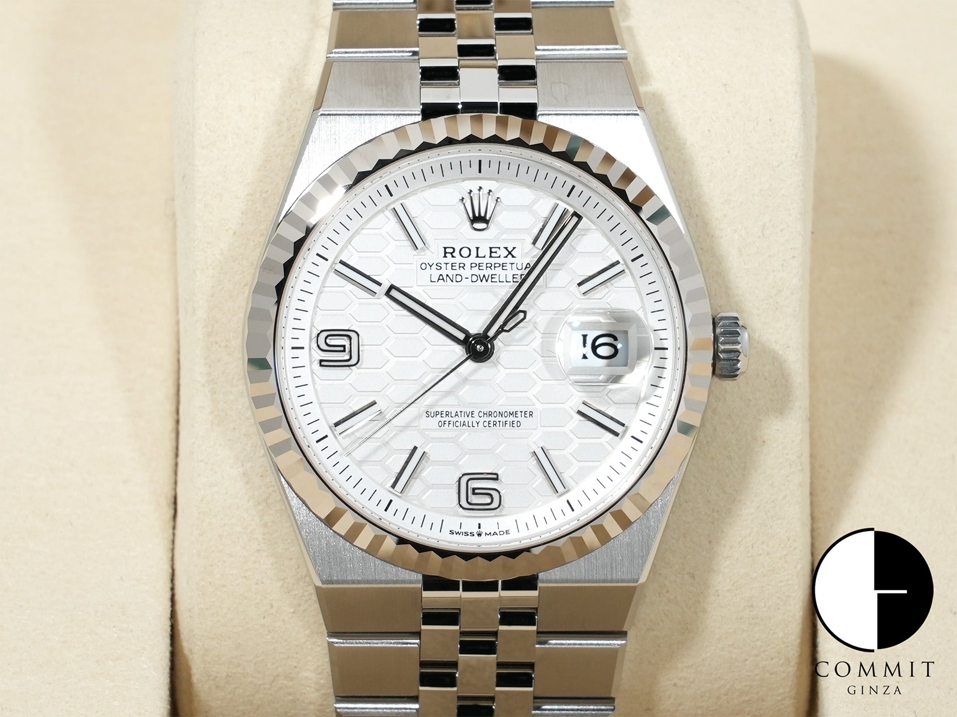 ロレックス ランドドゥエラー Ref.127234 ステンレススチール/ホワイトゴールド ホワイト文字盤 ジュビリーブレスレット 未使用 xvqa3j3y