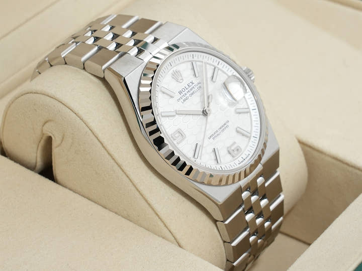 ロレックス ランドドゥエラー Ref.127234 ステンレススチール/ホワイトゴールド ホワイト文字盤 ジュビリーブレスレット 未使用 xvqa3j3y