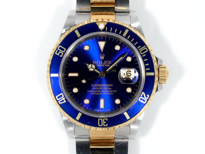 ロレックス サブマリーナー デイト Ref.16613 ステンレススチール/イエローゴールド ブルー文字盤 中古 4zbzf723