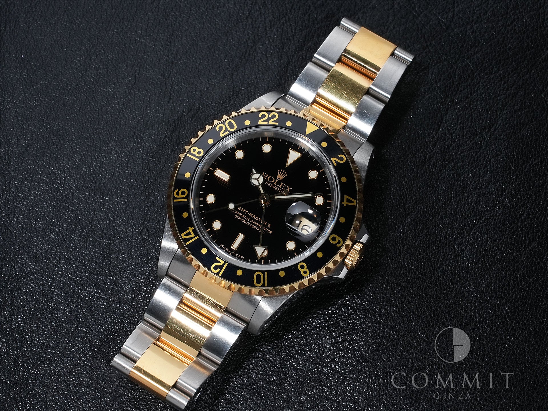 ロレックス GMTマスターII Ref.16713 ステンレススチール/イエローゴールド ブラック文字盤 オイスターブレスレット 中古 ygieugp7