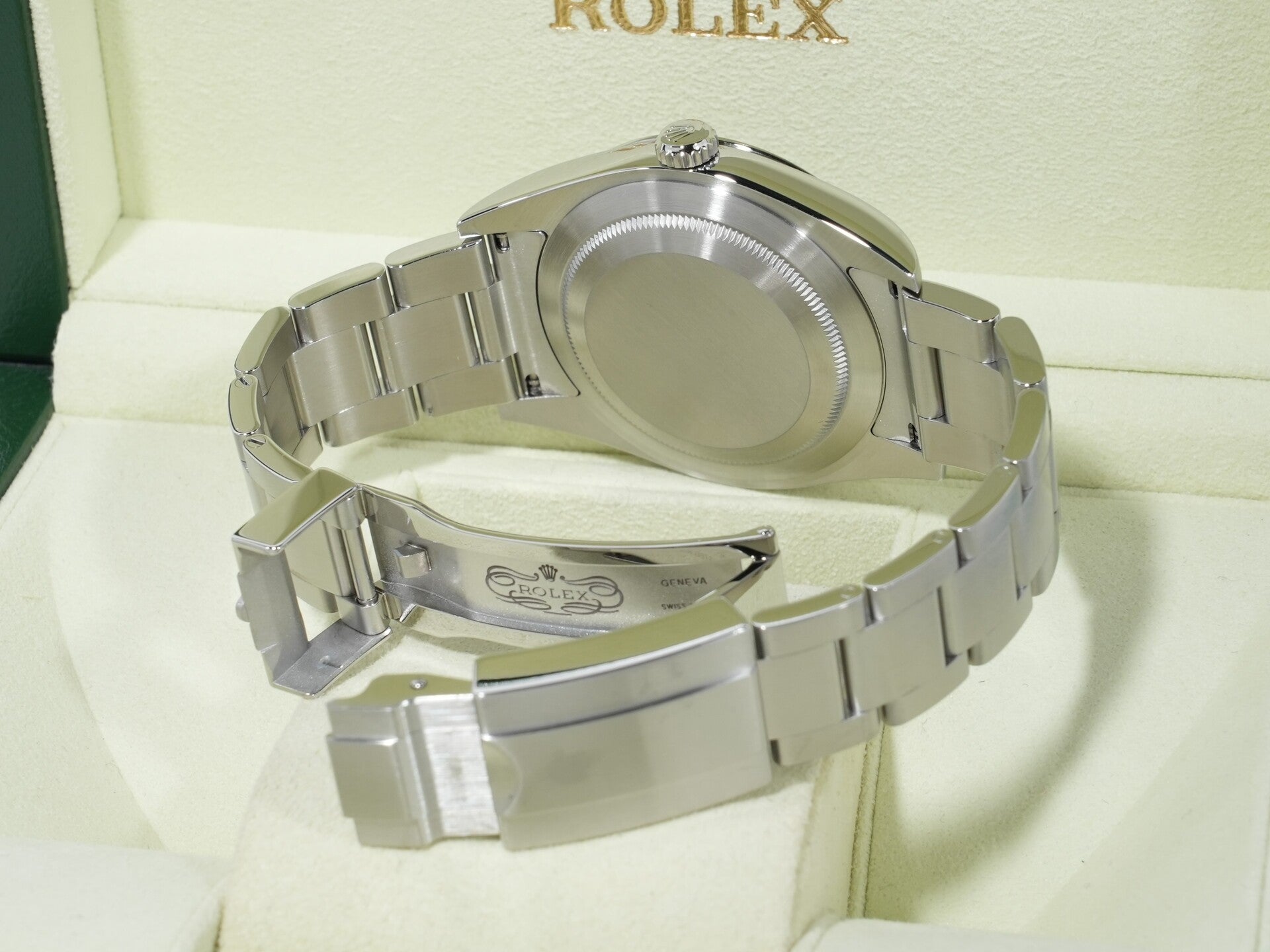 ロレックス エクスプローラーI 鏡面ブラックアウト Ref.214270 ステンレススチール ブラック文字盤 オイスターブレスレット 美品 gscpn3jc