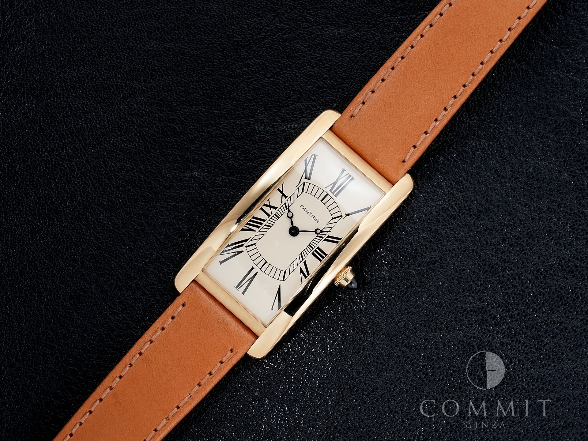 カルティエ タンク サントレ Ref.WGTA0057 イエローゴールド ベージュ文字盤 中古 5t8x23po
