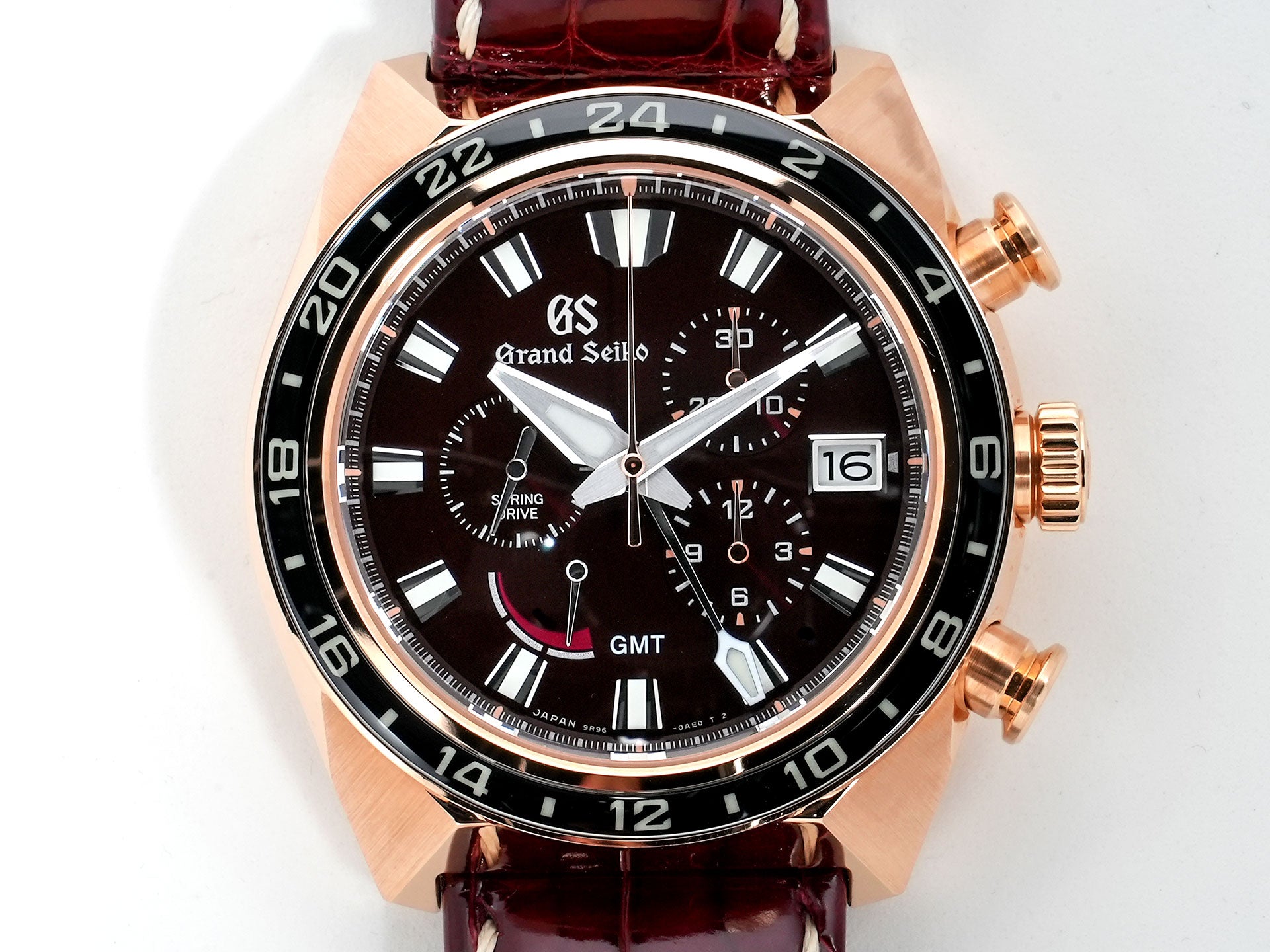 グランドセイコー スポーツコレクション スプリングドライブ20周年記念限定モデル Ref.SBGC230 ピンクゴールド ダークレッド文字盤 中古 mf78oi48