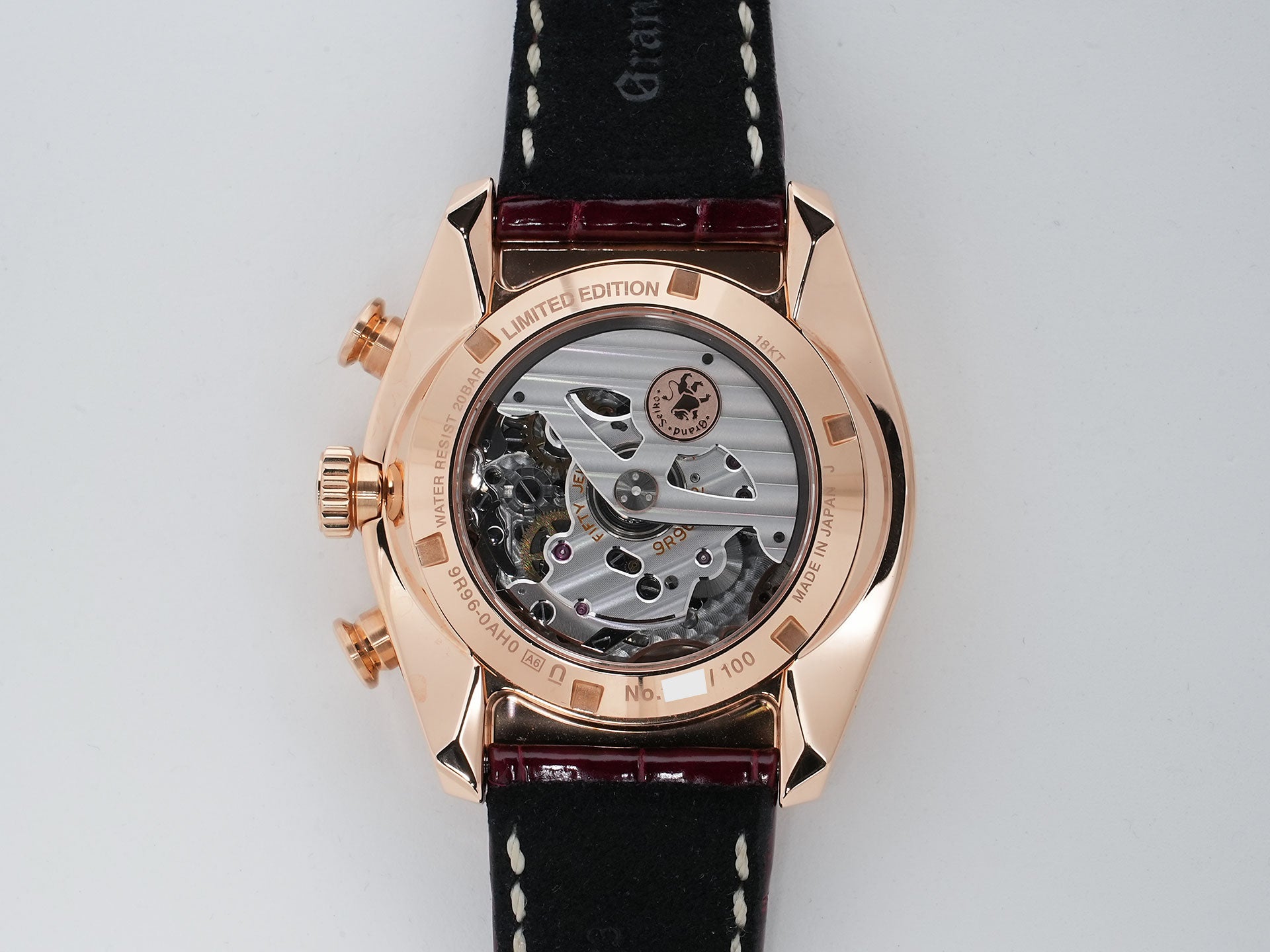 グランドセイコー スポーツコレクション スプリングドライブ20周年記念限定モデル Ref.SBGC230 ピンクゴールド ダークレッド文字盤 中古 mf78oi48