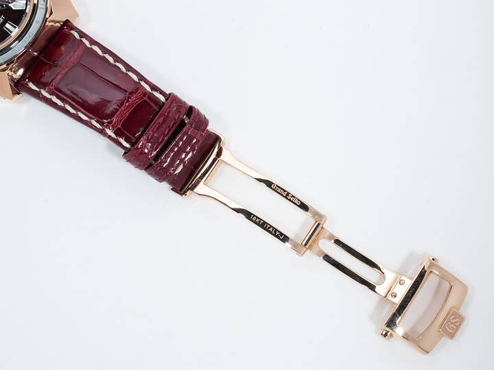 グランドセイコー スポーツコレクション スプリングドライブ20周年記念限定モデル Ref.SBGC230 ピンクゴールド ダークレッド文字盤 中古 mf78oi48