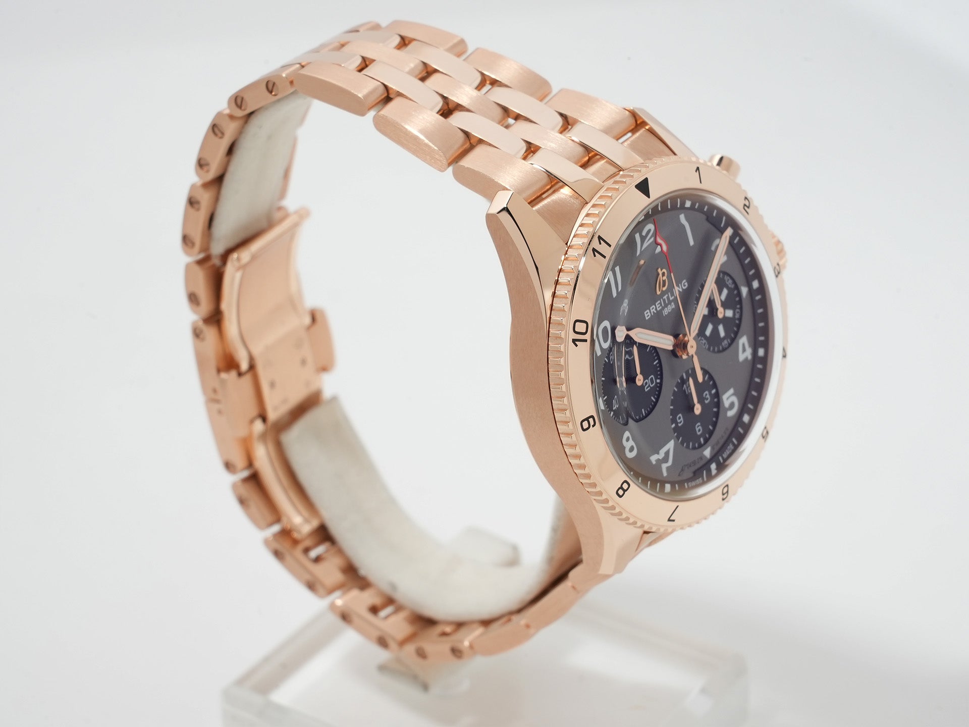 ブライトリング クラシック アヴィ クロノグラフ 42 P-51 マスタング Ref.R233801A1B1R1 レッドゴールド グレー文字盤 美品 wboret2g