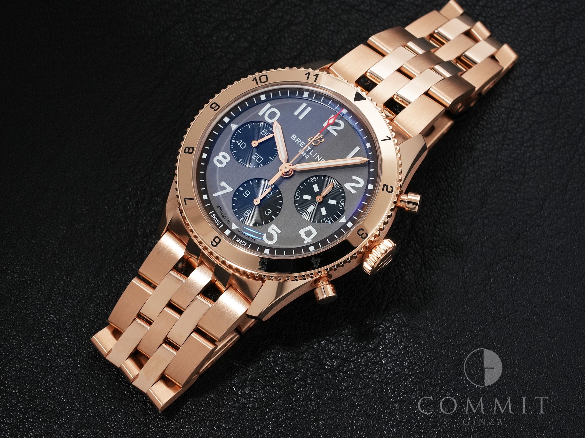 ブライトリング クラシック アヴィ クロノグラフ 42 P-51 マスタング Ref.R233801A1B1R1 レッドゴールド グレー文字盤 美品 wboret2g