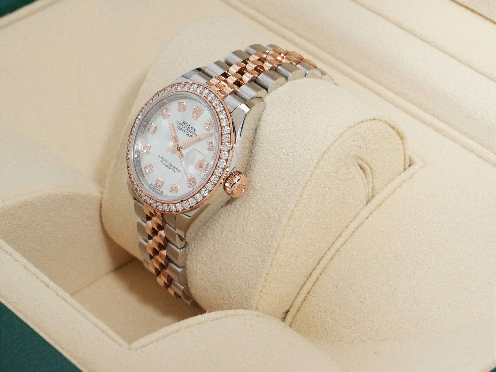 ロレックス デイトジャスト28 Ref.279381RBR ステンレススチールxエバーローズゴールド ホワイトシェルx10Pダイヤ文字盤 美中古 nnddb3uq