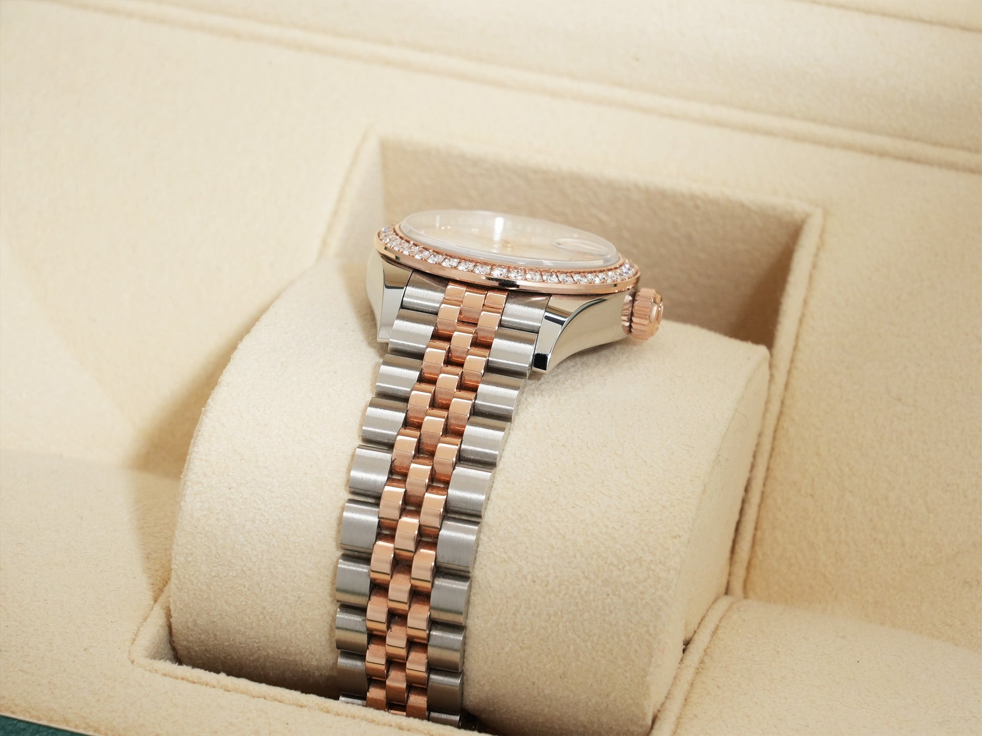 ロレックス デイトジャスト28 Ref.279381RBR ステンレススチールxエバーローズゴールド ホワイトシェルx10Pダイヤ文字盤 美中古 nnddb3uq