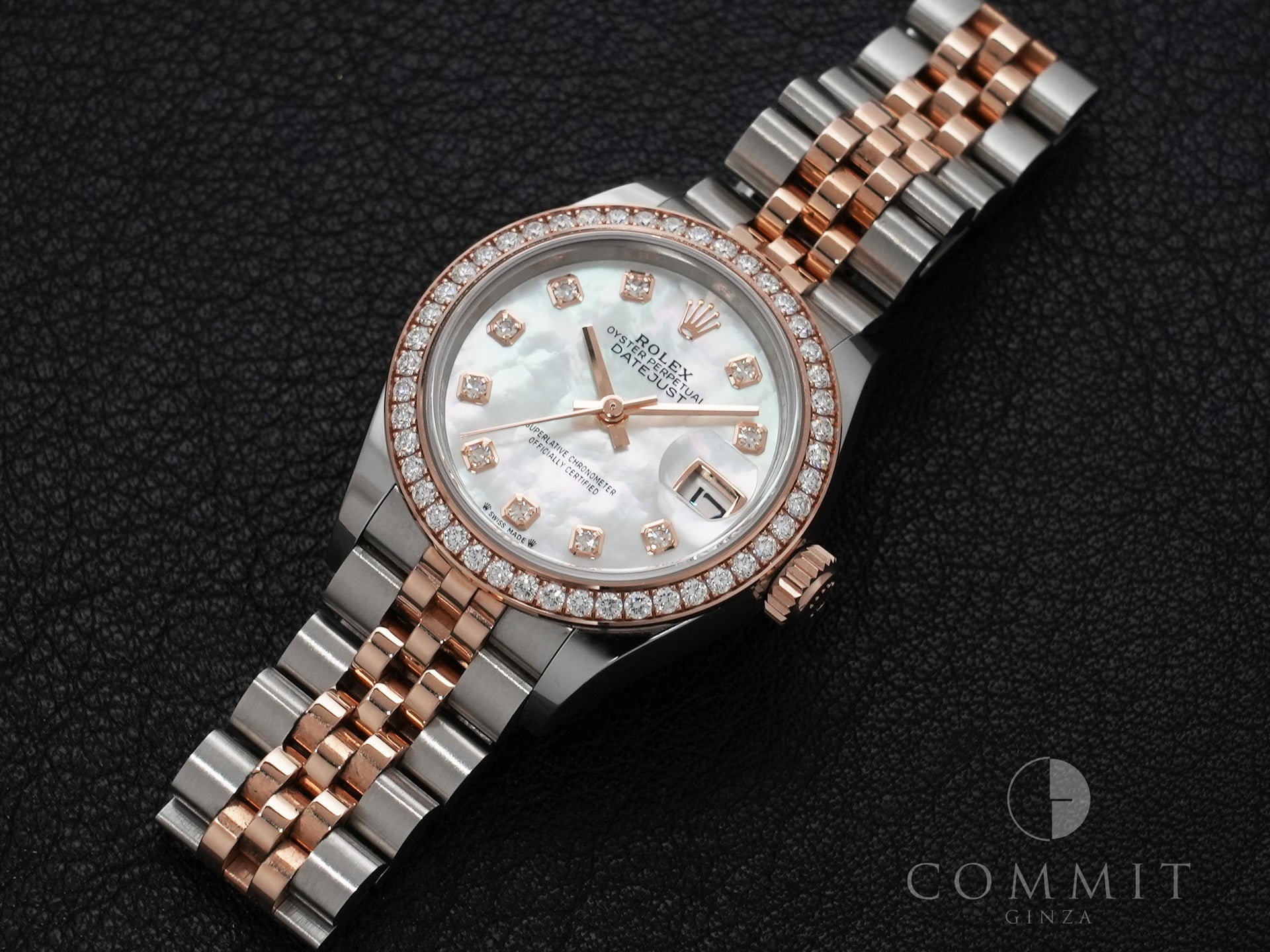 ロレックス デイトジャスト28 Ref.279381RBR ステンレススチールxエバーローズゴールド ホワイトシェルx10Pダイヤ文字盤 美中古 nnddb3uq