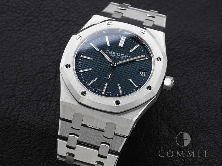 オーデマピゲ ロイヤルオーク ジャンボ エクストラ シン Ref.15202ST.OO.1240ST.01 ステンレススチール ブルー文字盤 美中古 fidmr7zx