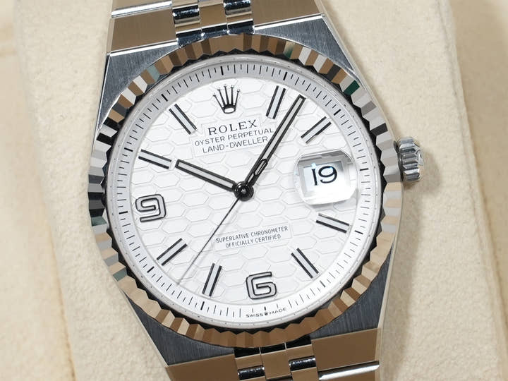 ロレックス ランドドゥエラー Ref.127234 ステンレススチール/ホワイトゴールド ホワイト文字盤 ジュビリーブレスレット 美中古 6se5k2s9