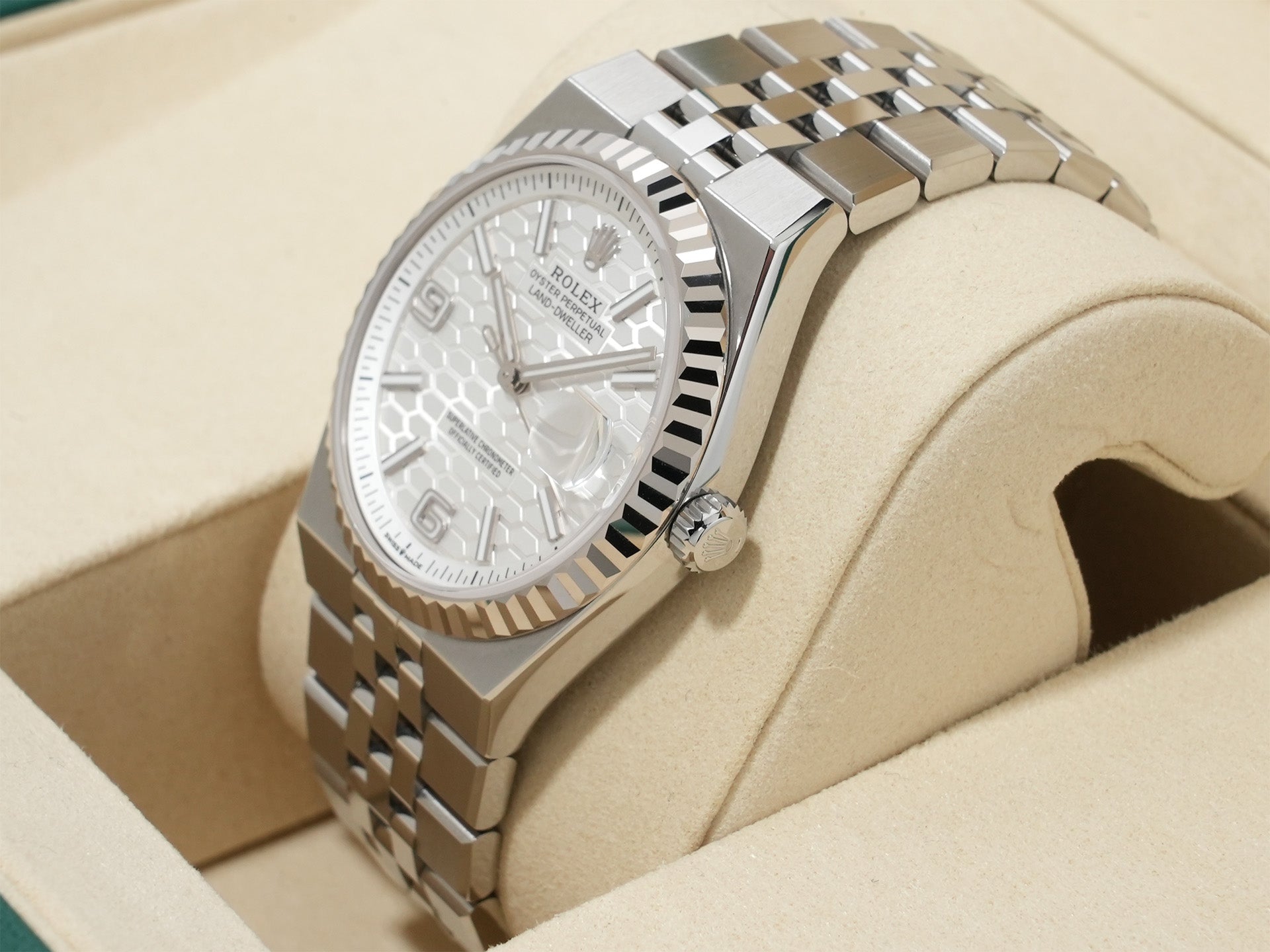 ロレックス ランドドゥエラー Ref.127234 ステンレススチール/ホワイトゴールド ホワイト文字盤 ジュビリーブレスレット 美中古 6se5k2s9