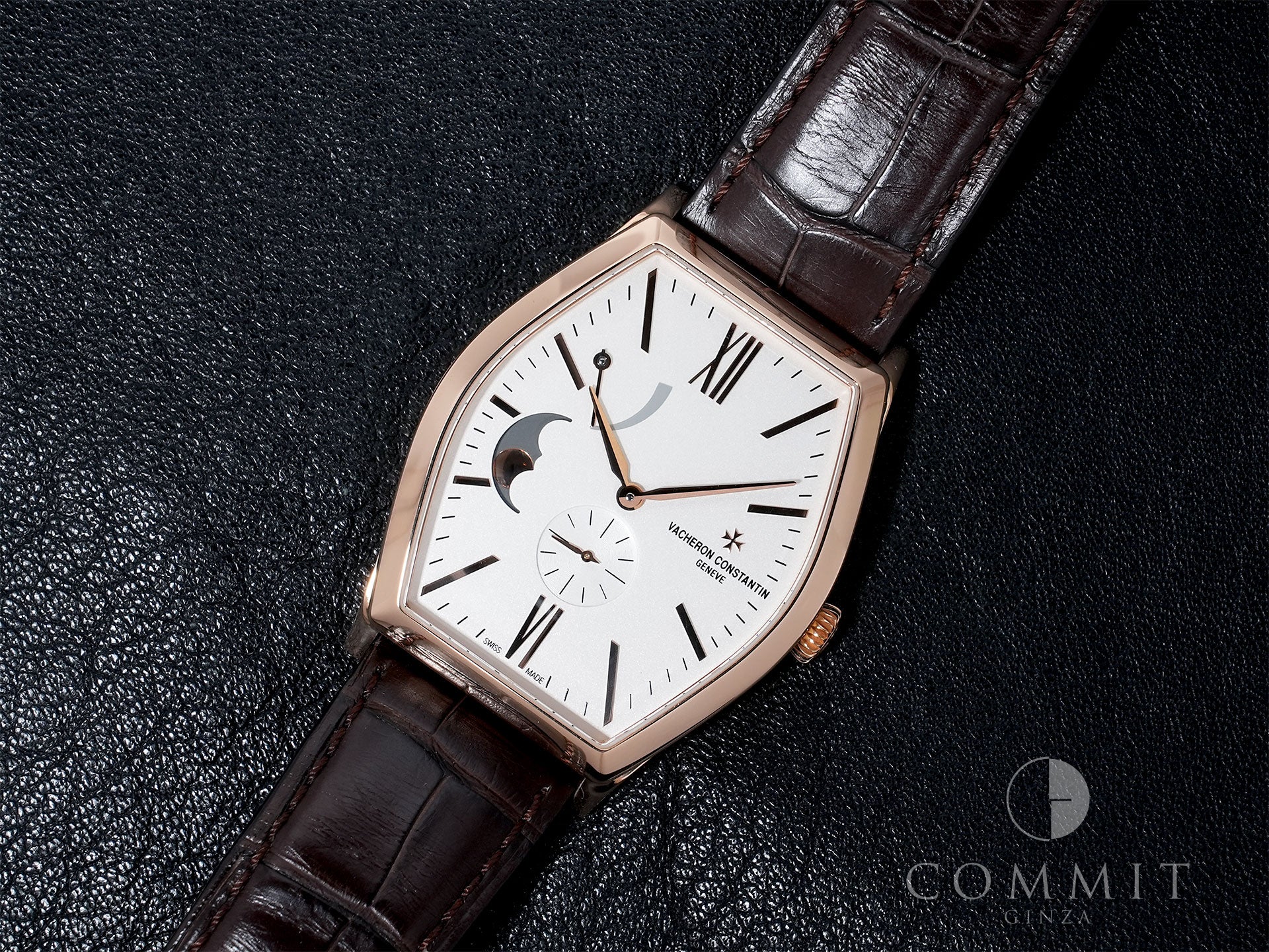 Vacheron Constantin Malta Moon Phase Ref. 7000M/000R-B109 Pink Gold Silver Dial Pre-owned 6de97z3w