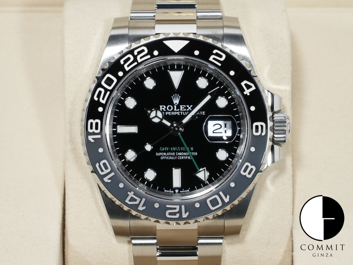 ロレックス GMTマスターII Ref.126710GRNR ステンレススチール ブラック文字盤 オイスターブレスレット 未使用 3yj9j6qb