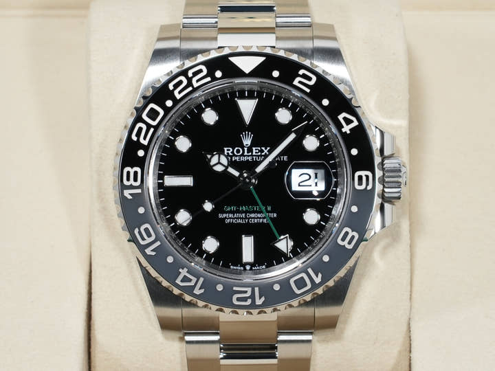 ロレックス GMTマスターII Ref.126710GRNR ステンレススチール ブラック文字盤 オイスターブレスレット 未使用 3yj9j6qb