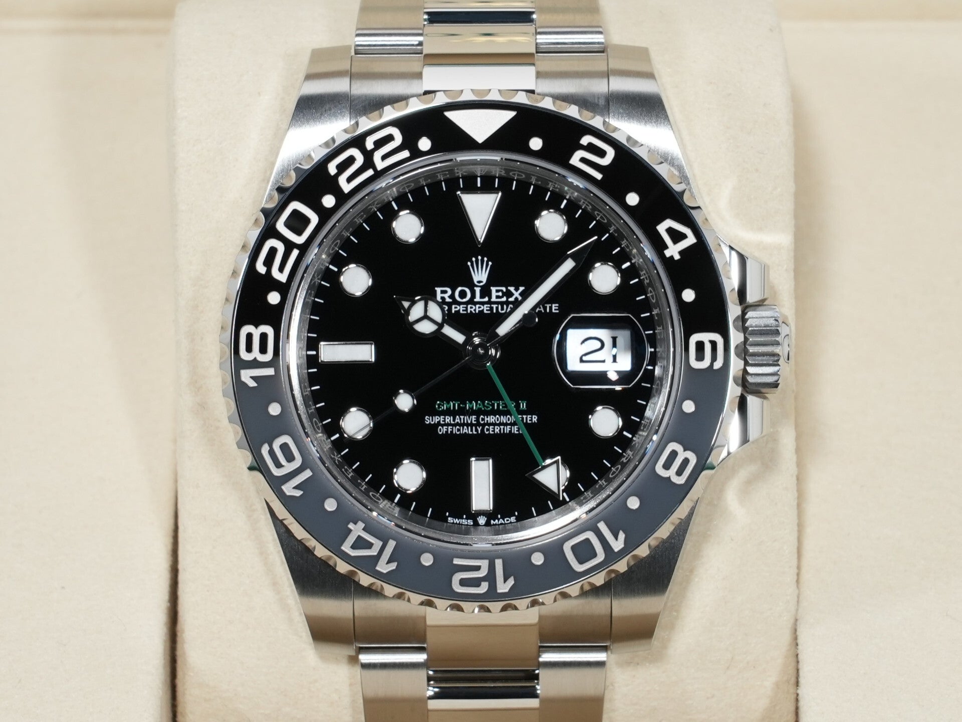 ロレックス GMTマスターII Ref.126710GRNR ステンレススチール ブラック文字盤 オイスターブレスレット 未使用 3yj9j6qb