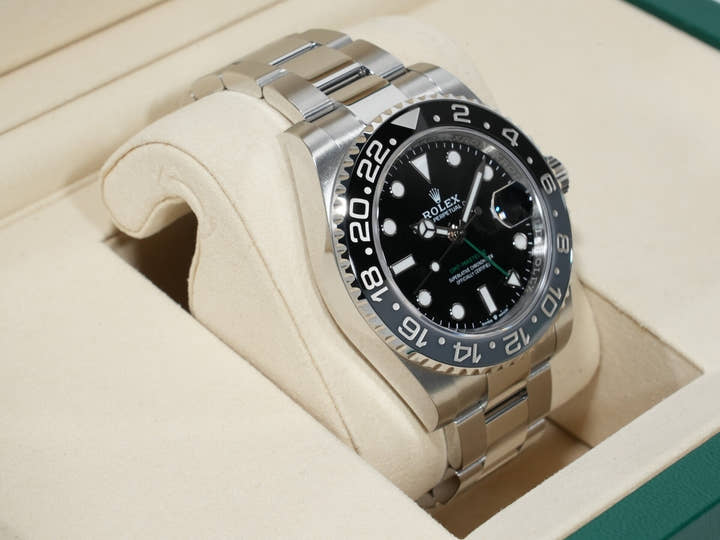 ロレックス GMTマスターII Ref.126710GRNR ステンレススチール ブラック文字盤 オイスターブレスレット 未使用 3yj9j6qb