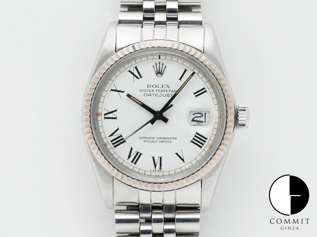 ロレックス デイトジャスト Ref.16014 ステンレススチール/ホワイトゴールド ホワイトバックリー文字盤 中古 qugwwsim