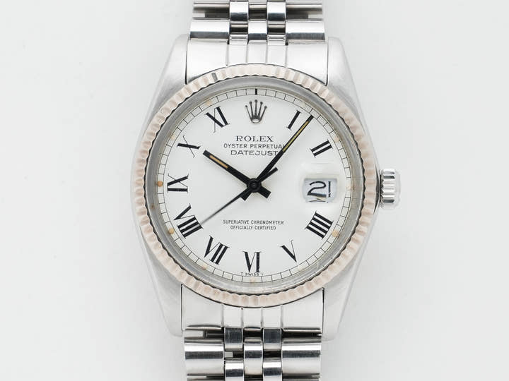 ロレックス デイトジャスト Ref.16014 ステンレススチール/ホワイトゴールド ホワイトバックリー文字盤 中古 qugwwsim