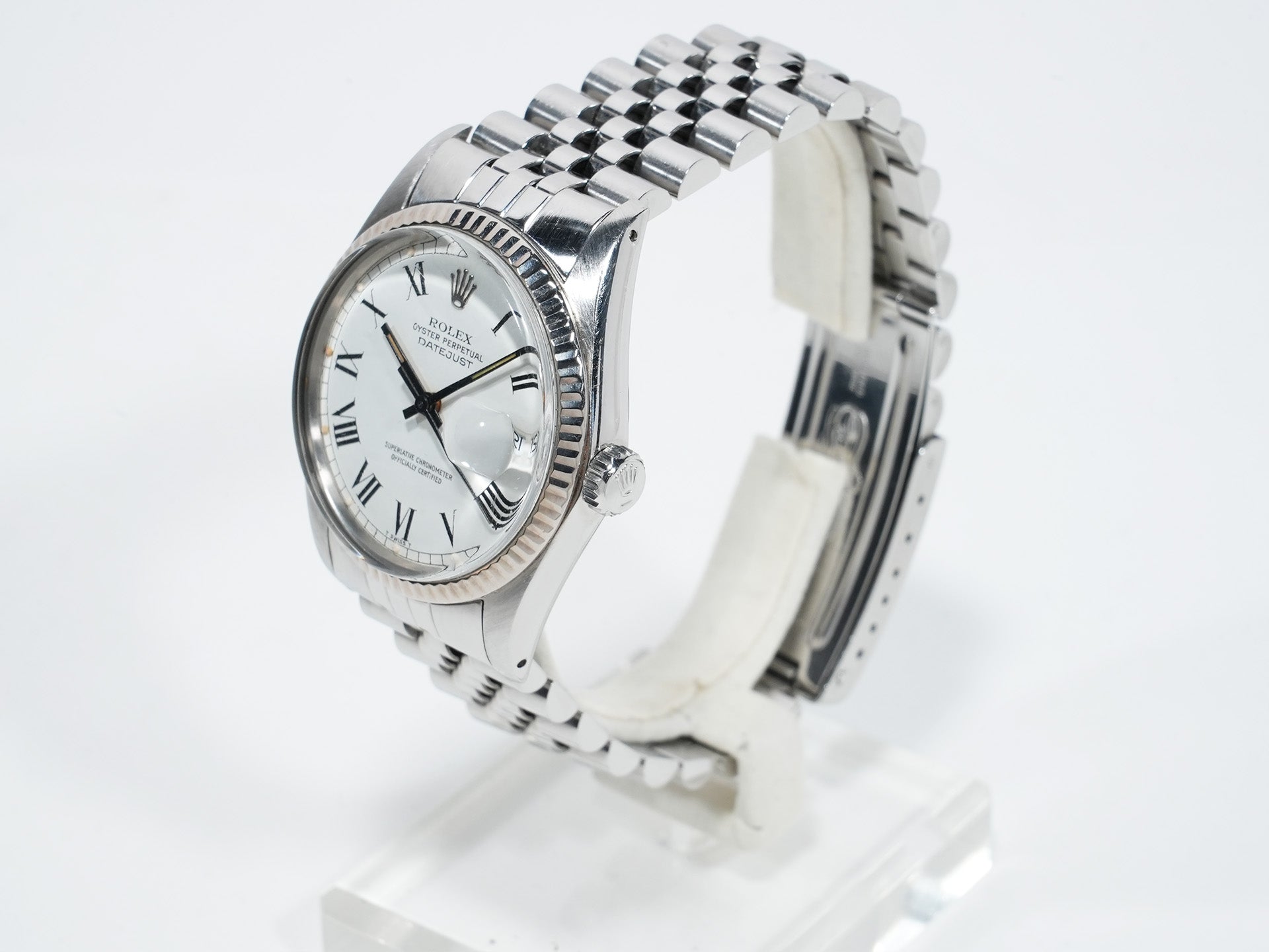 ロレックス デイトジャスト Ref.16014 ステンレススチール/ホワイトゴールド ホワイトバックリー文字盤 中古 qugwwsim