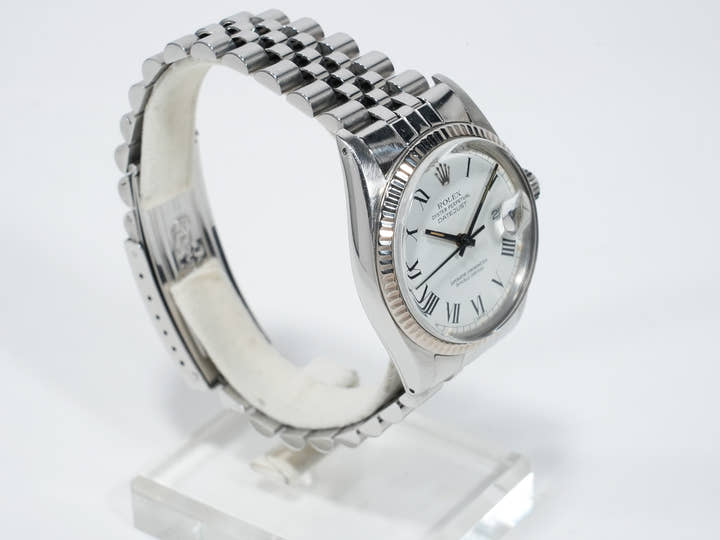 ロレックス デイトジャスト Ref.16014 ステンレススチール/ホワイトゴールド ホワイトバックリー文字盤 中古 qugwwsim