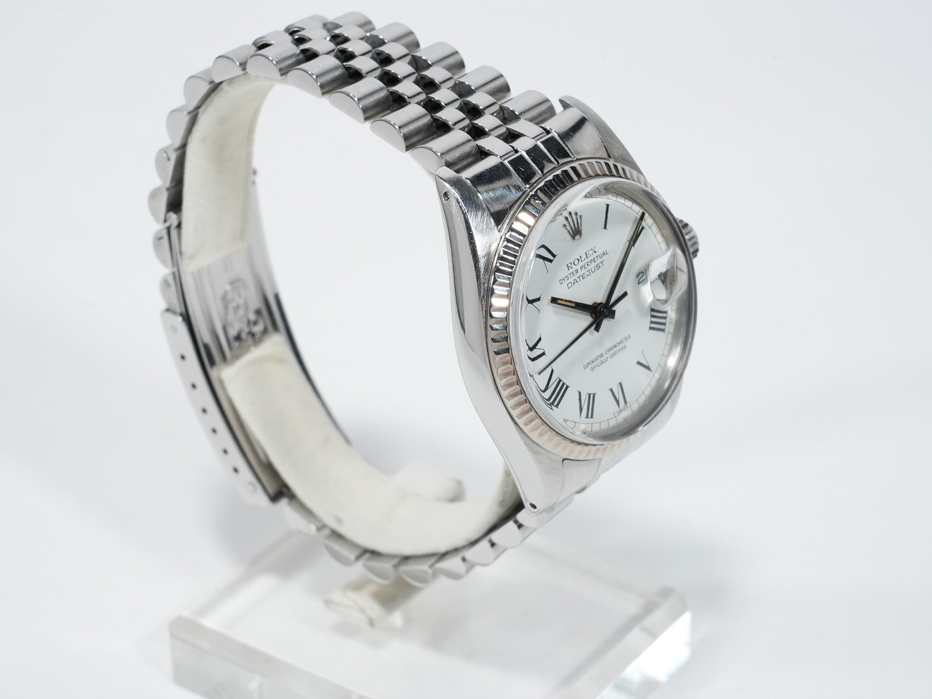 ロレックス デイトジャスト Ref.16014 ステンレススチール/ホワイトゴールド ホワイトバックリー文字盤 中古 qugwwsim