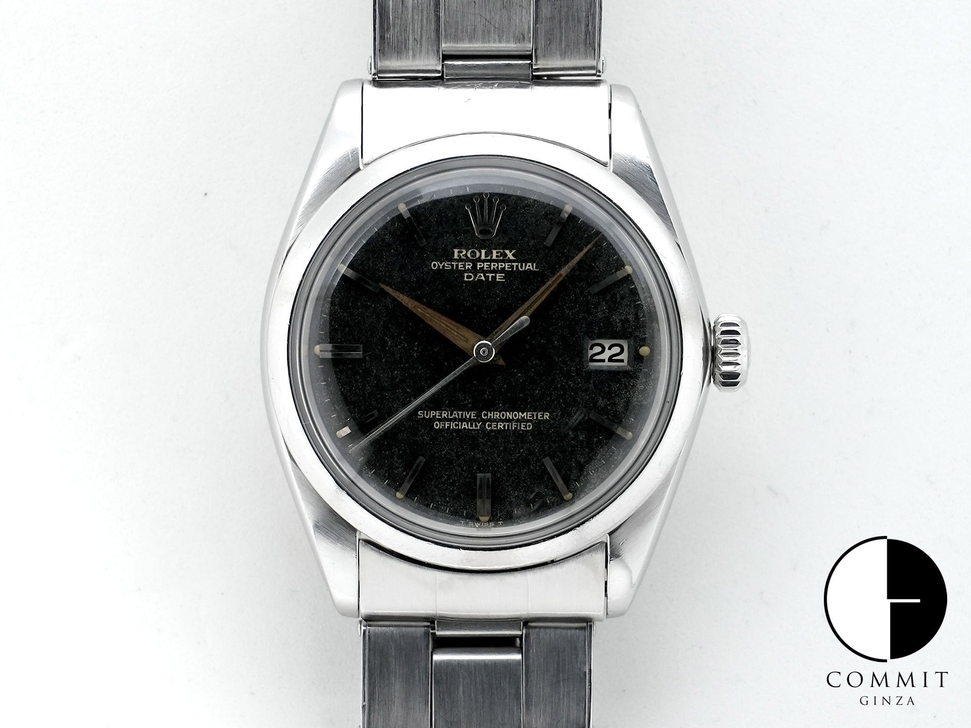 ロレックス オイスターパーペチュアル デイト Ref.1500 ステンレススチール トロピカルミラー文字盤 中古 xtpg9ca9