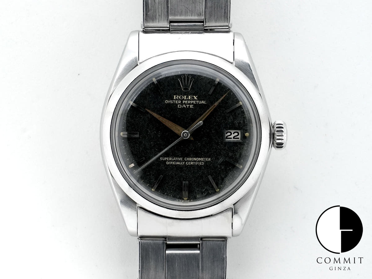 ロレックス オイスターパーペチュアル デイト Ref.1500 ステンレススチール トロピカルミラー文字盤 中古 xtpg9ca9