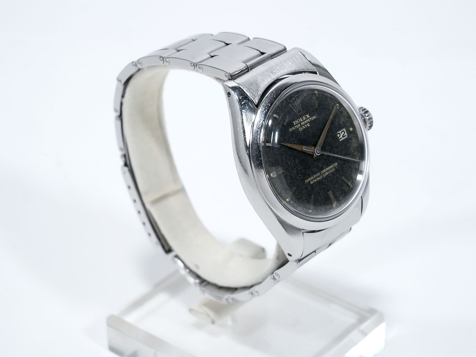 ロレックス オイスターパーペチュアル デイト Ref.1500 ステンレススチール トロピカルミラー文字盤 中古 xtpg9ca9