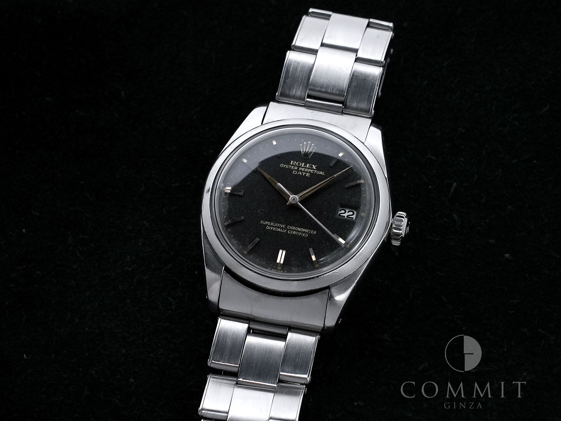 ロレックス オイスターパーペチュアル デイト Ref.1500 ステンレススチール トロピカルミラー文字盤 中古 xtpg9ca9