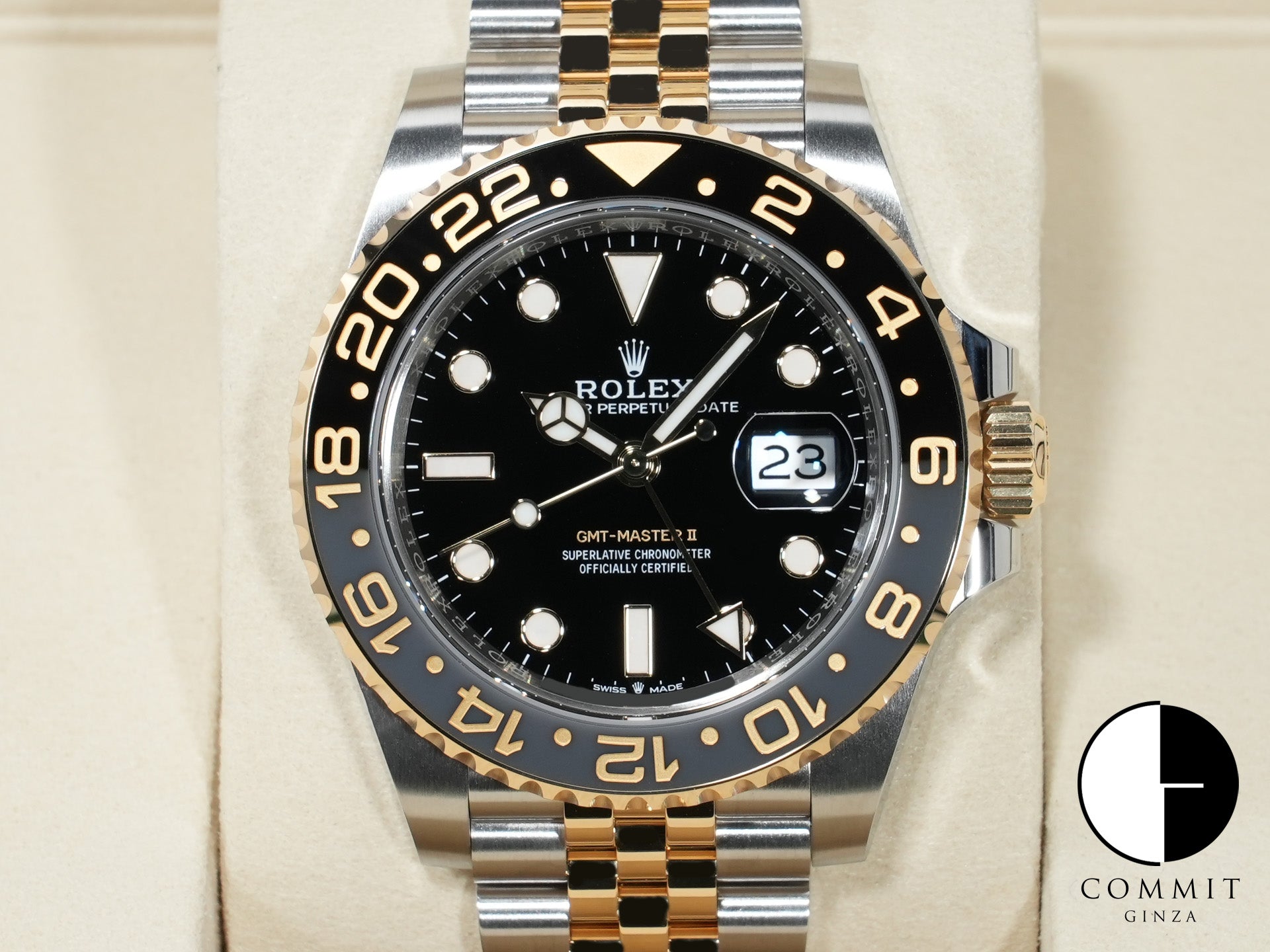 ロレックス GMTマスターII Ref.126713GRNR ステンレススチール/イエローゴールド ブラック文字盤 ジュビリーブレスレット 未使用 m78etxj4