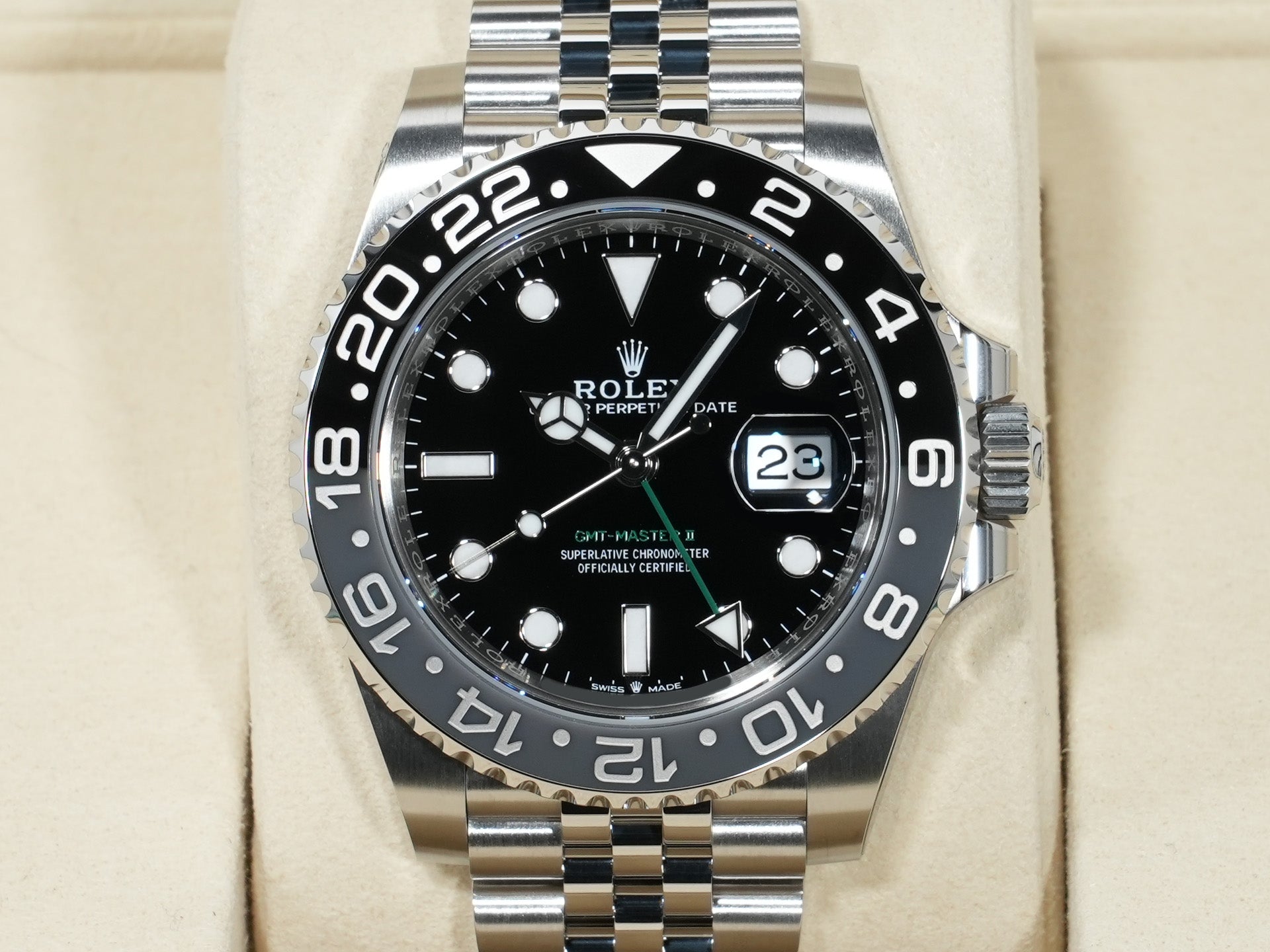 ロレックス GMTマスターII Ref.126710GRNR ステンレススチール ブラック文字盤 ジュビリーブレスレット 未使用 ou7qq3m6