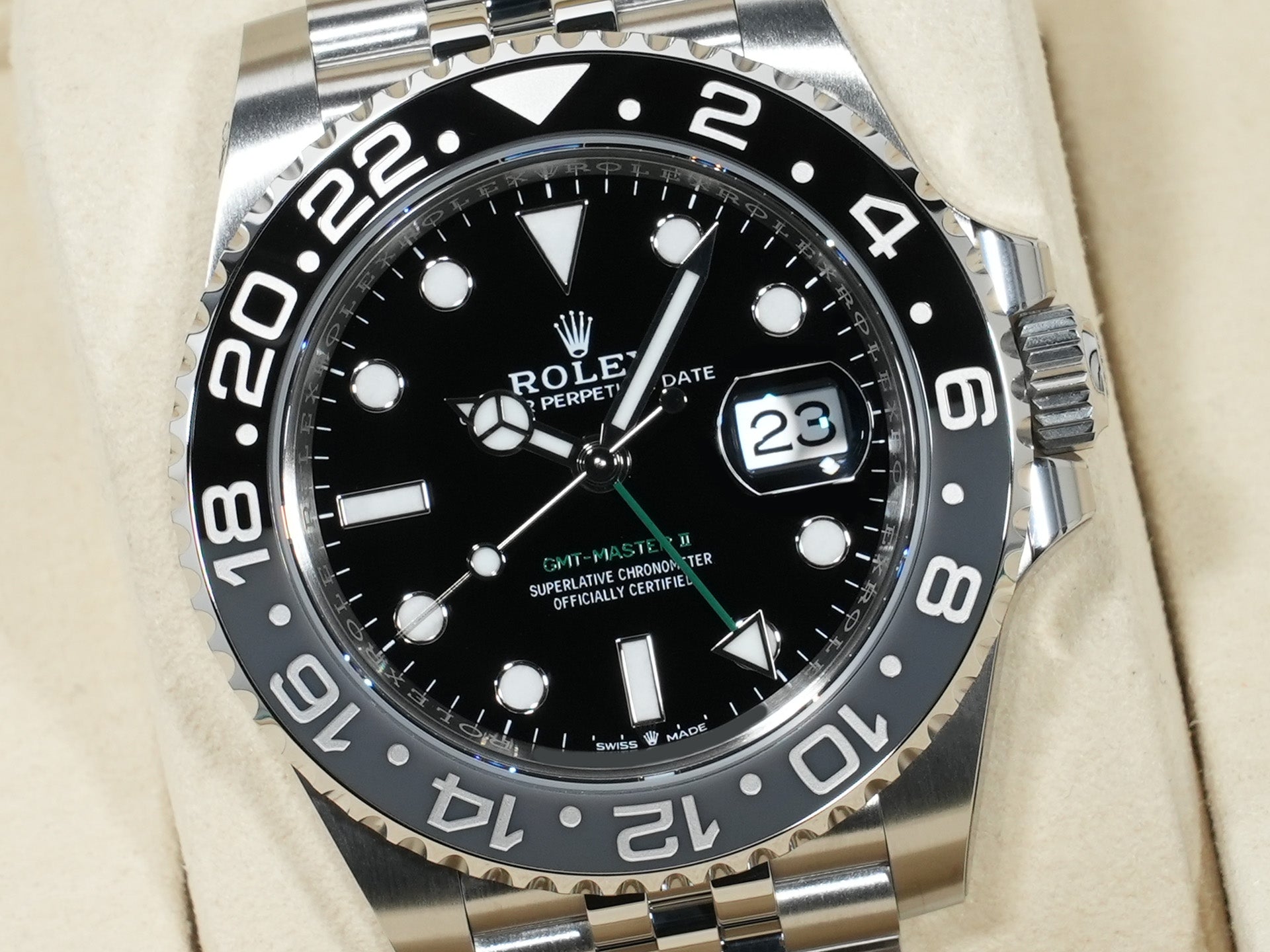 ロレックス GMTマスターII Ref.126710GRNR ステンレススチール ブラック文字盤 ジュビリーブレスレット 未使用 ou7qq3m6