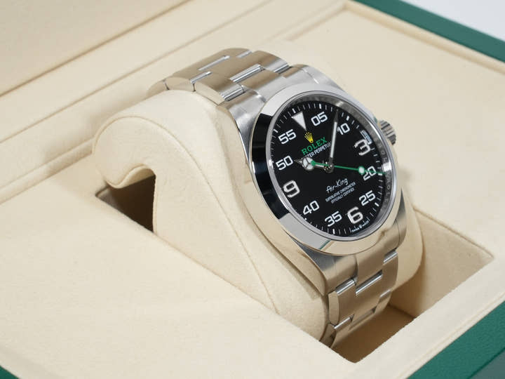 ロレックス エアキング Ref.126900 ステンレススチール ブラック文字盤 オイスターブレスレット 美品 3qhd5tkq