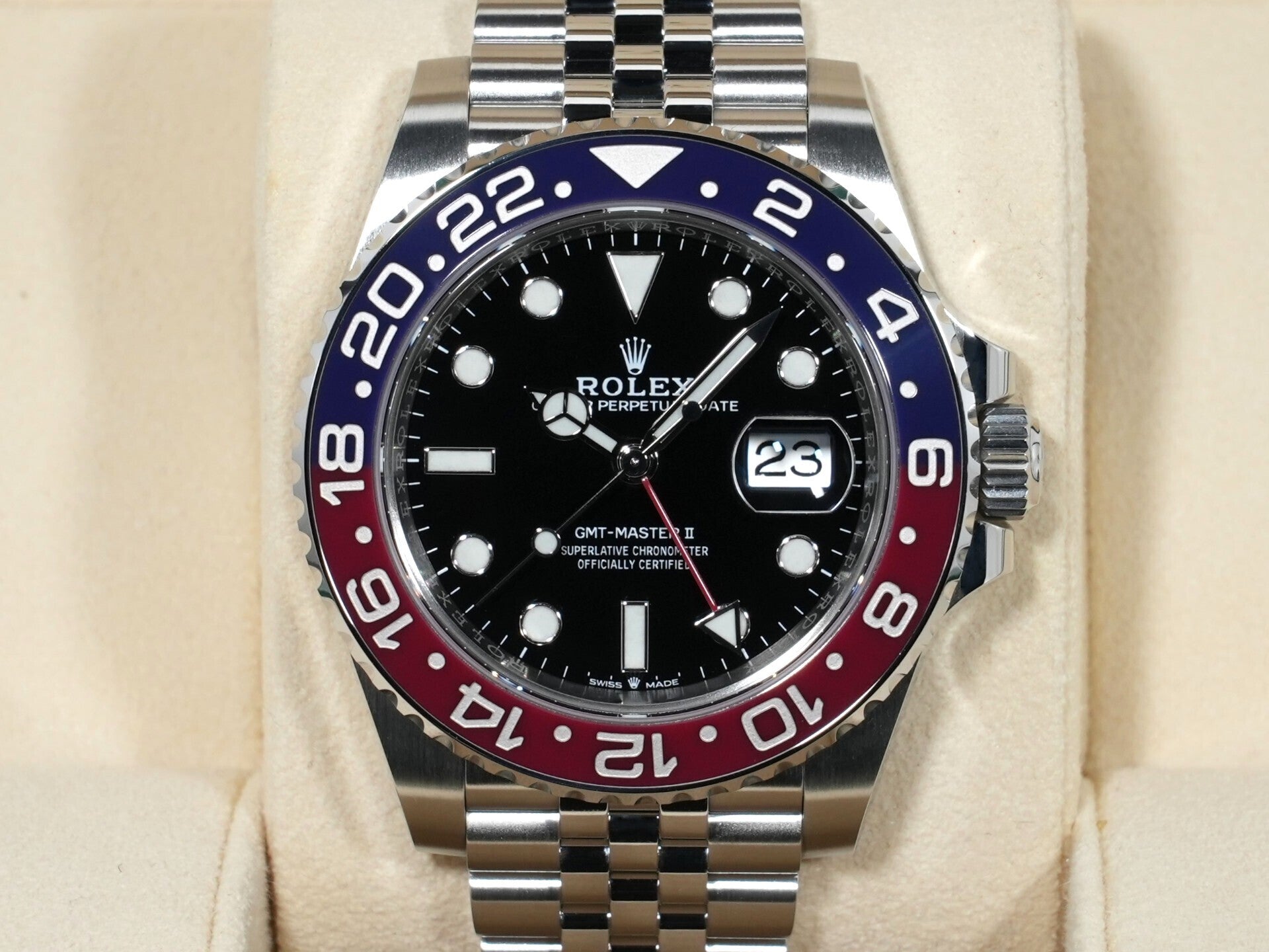 ロレックス GMTマスターII Ref.126710BLRO ステンレススチール ブラック文字盤 ジュビリーブレスレット 美品 uo3v4t3m