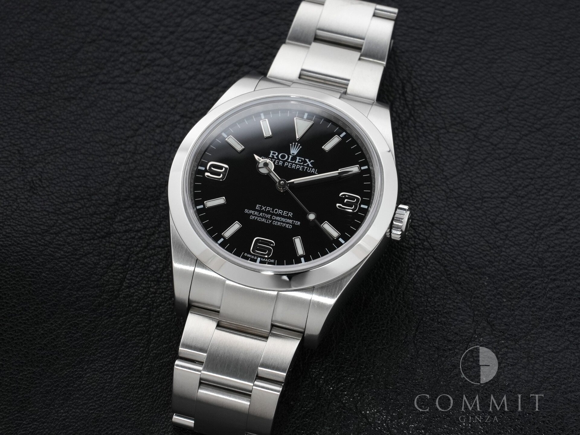ロレックス エクスプローラーI 鏡面ブラックアウト Ref.214270 ステンレススチール ブラック文字盤 オイスターブレスレット 美品 immc2wbp