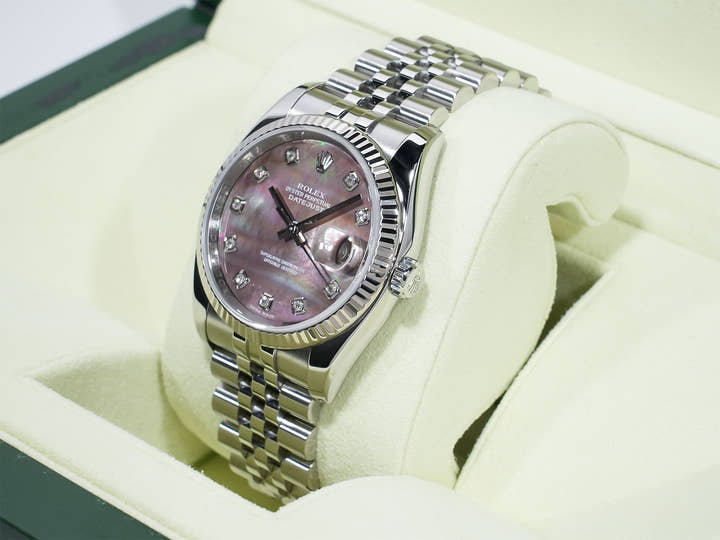 ロレックス デイトジャスト36 Ref.116234NG ステンレススチール/ホワイトゴールド ブラックシェル文字盤 ジュビリーブレスレット 美中古 f88smgd4