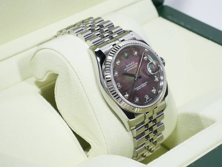 ロレックス デイトジャスト36 Ref.116234NG ステンレススチール/ホワイトゴールド ブラックシェル文字盤 ジュビリーブレスレット 美中古 f88smgd4