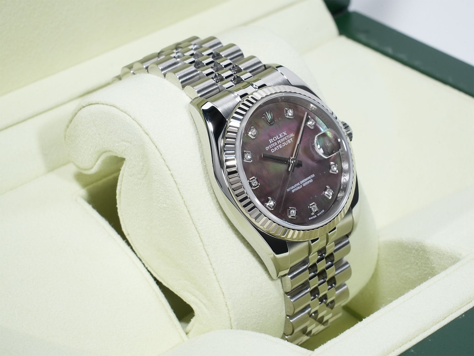 ロレックス デイトジャスト36 Ref.116234NG ステンレススチール/ホワイトゴールド ブラックシェル文字盤 ジュビリーブレスレット 美中古 f88smgd4