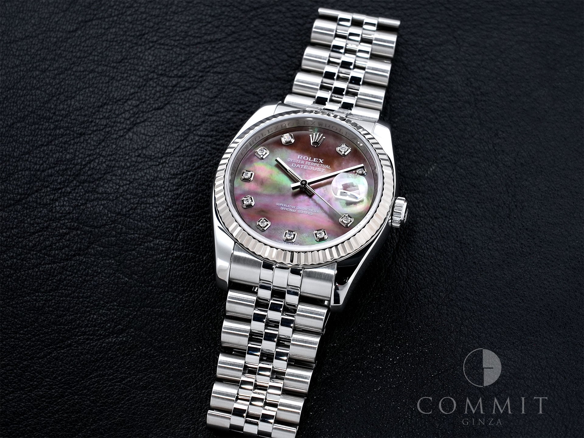 ロレックス デイトジャスト36 Ref.116234NG ステンレススチール/ホワイトゴールド ブラックシェル文字盤 ジュビリーブレスレット 美中古 f88smgd4